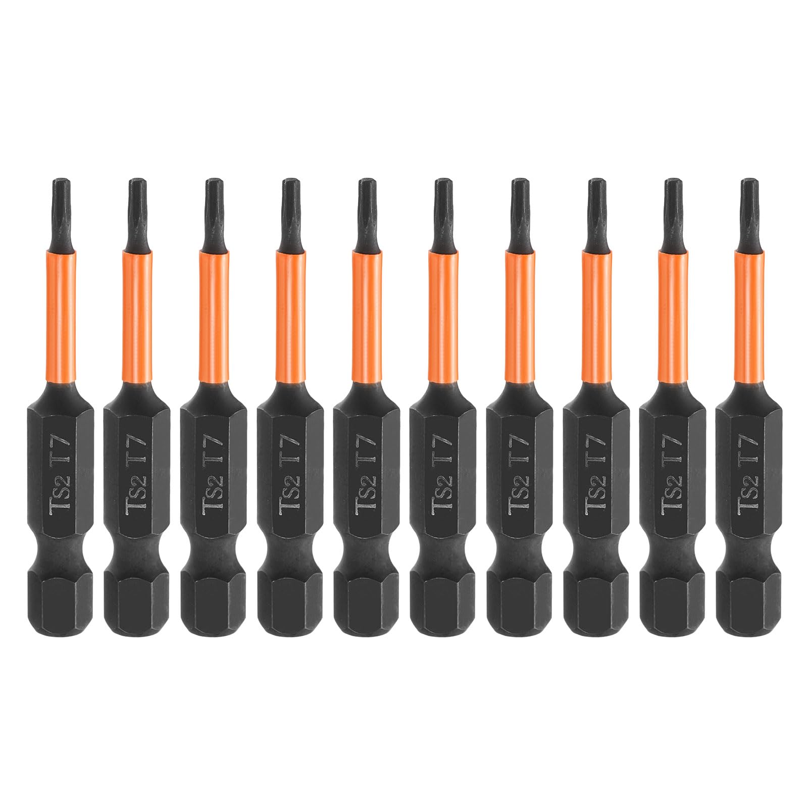 sourcing map 10pcs T7 Torx Head Screwdriver Bit 50mm Long 1/4" Hex Shank