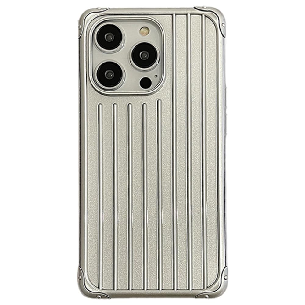 Coque stripe pour iPhone 13 Pro argent à paillettes pour soirée