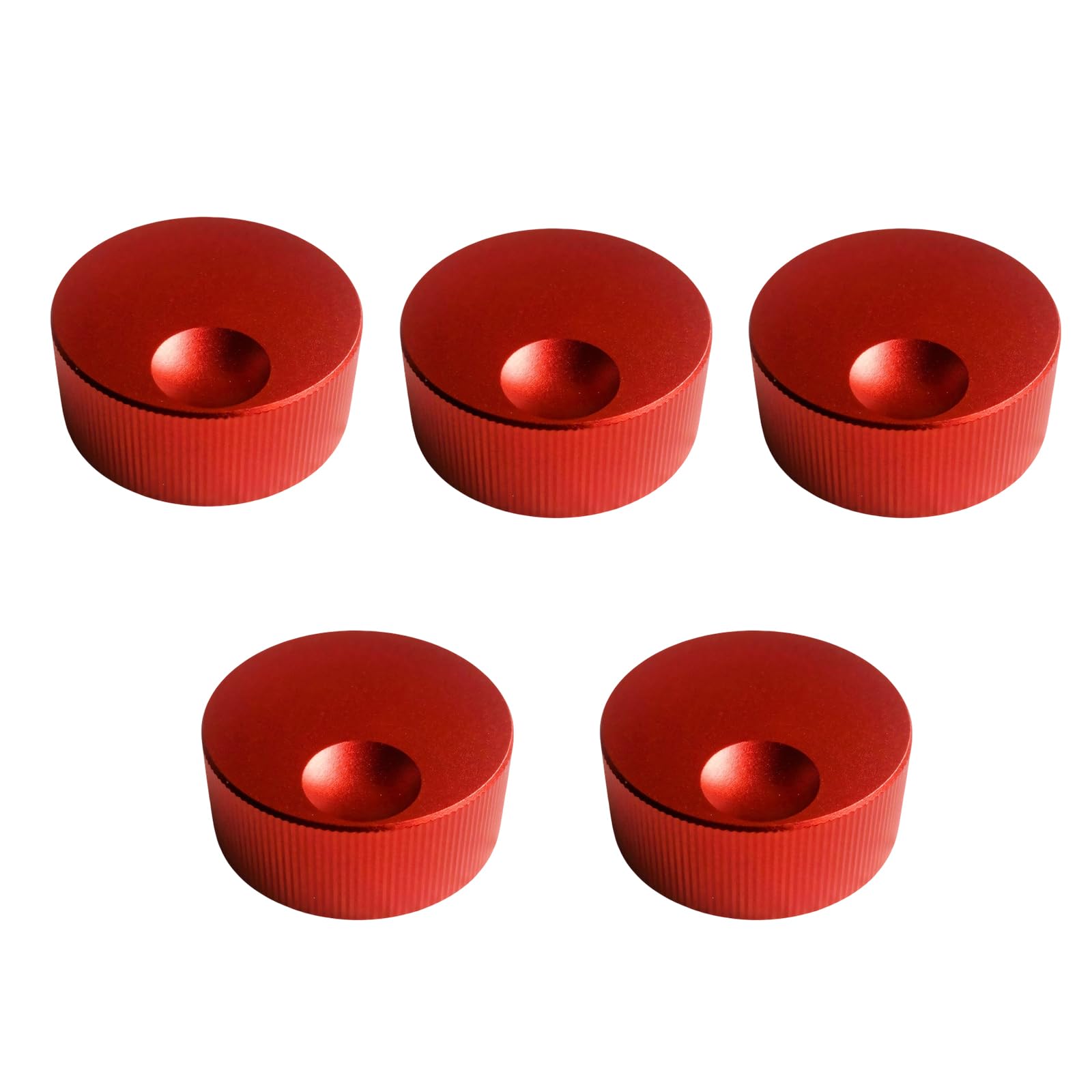 Zxfdsfdbnm Red 5Pcs Aluminum Rotary Control Knobs For Professional Music Devices Perfect For Electronics Projects Easy Replacement Knob