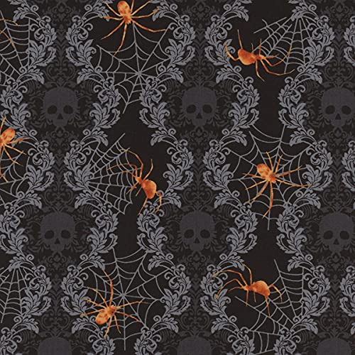 Studio E Fabrics Spooky Night Spooky Damask Stripe Black