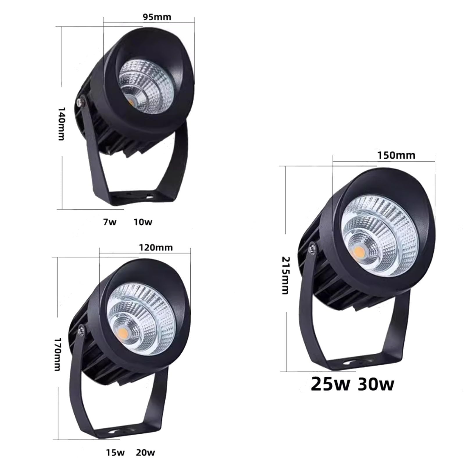 Luces Led Exterior - Foco De Luz LED - Focos LED, Iluminación De Árbol COB AC85-265V, Reflectores De Paisaje Impermeables Para Exteriores IP65, Luces De Césped Para Jardín, Villa Y Patio(Blue,7W)