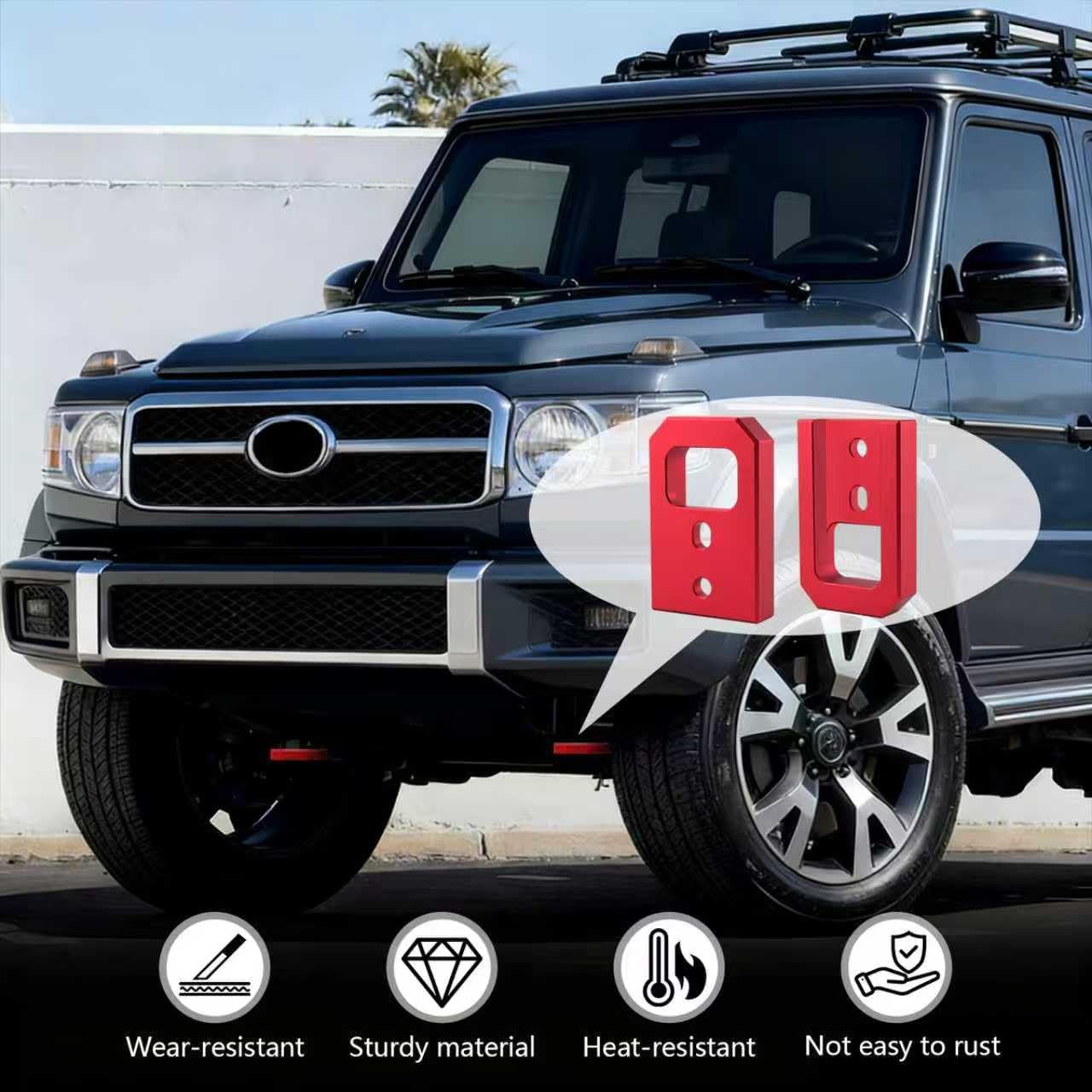 PPZ Tow Hooks Compatible with Toyota Tacoma 2024-2025+ and 4Runner 2025+ Replaces # PT974-35250(RED), Heavy-Duty 4th Gen Compatible for Tacoma Accessories, 2-Piece Set