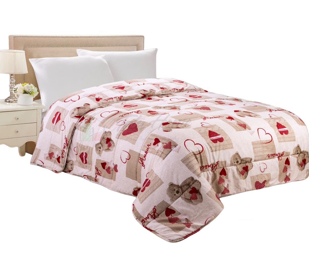 Tata Home Trapunta Invernale Animalier in Morbida e Calda Microfibra Letto Matrimoniale Misura 250x250 cm Audrey Dis. 14 Leopardato