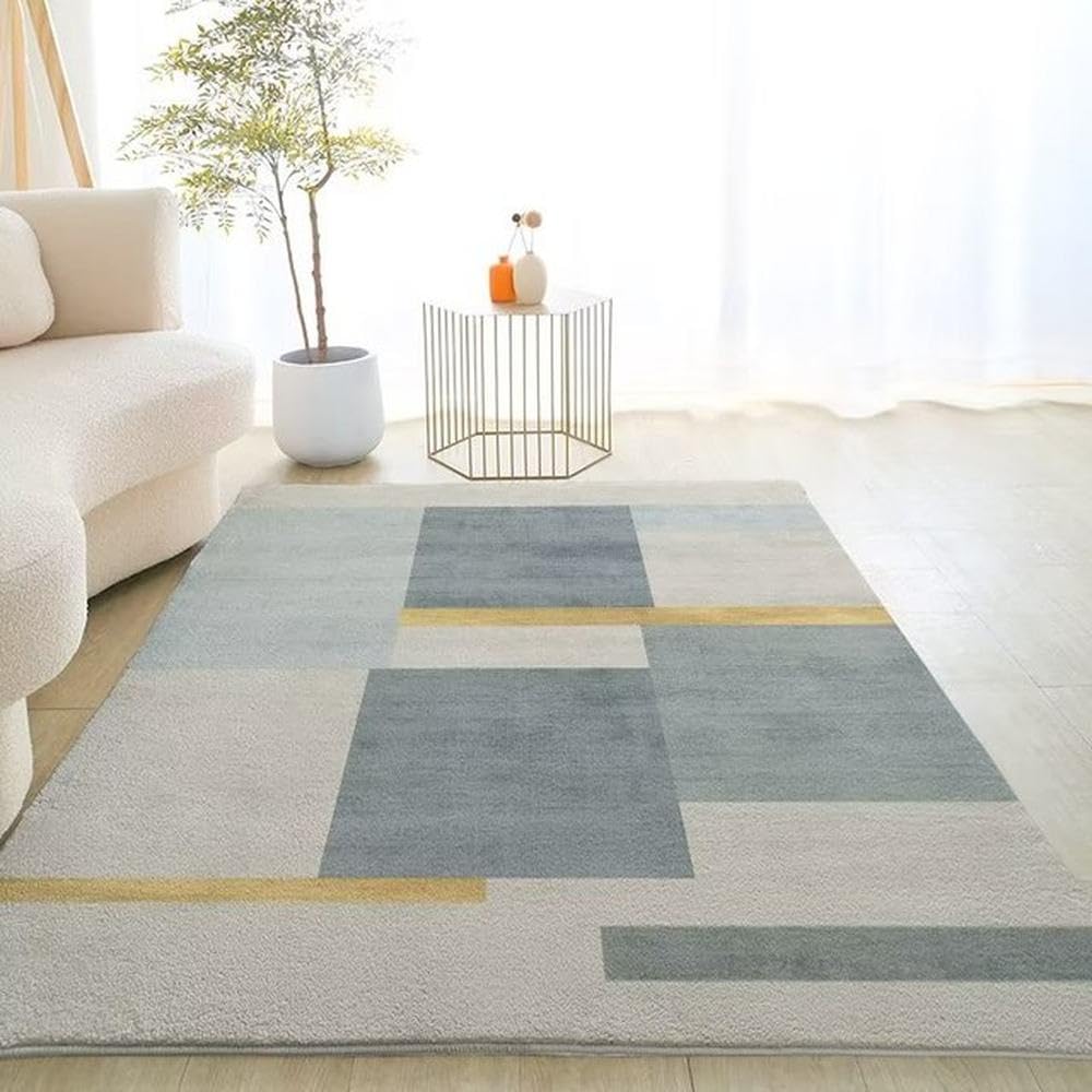 Tapis géométriques pour salon grand format flanelle confortable