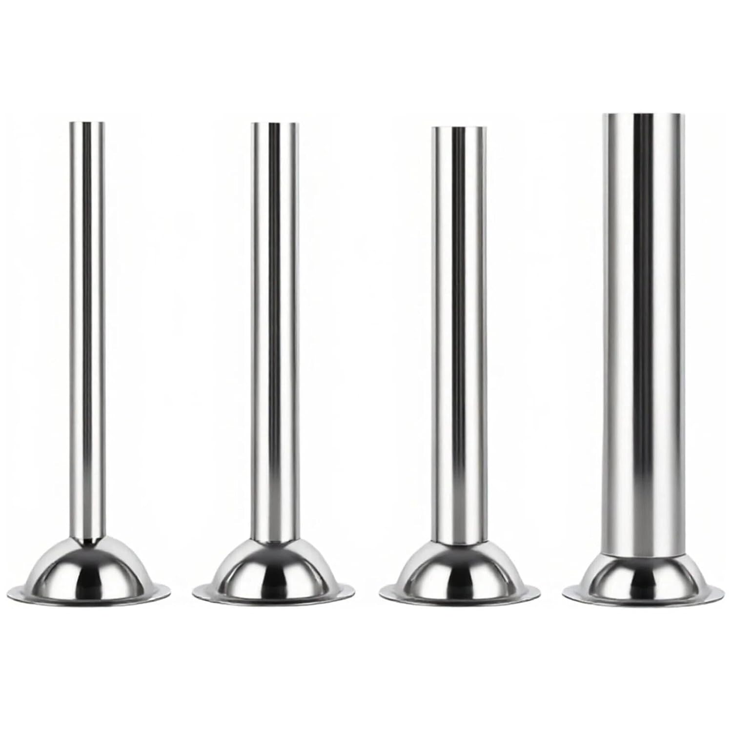 #5 Meat Grinder Sausage Stuffing Tube Sausage Stuffing Tubes Stuffing Nozzles Stainless Steel Sausage Maker Tubes 4 Tubes with Openings of 5/4”, 1”, 3/4”, 1/2”