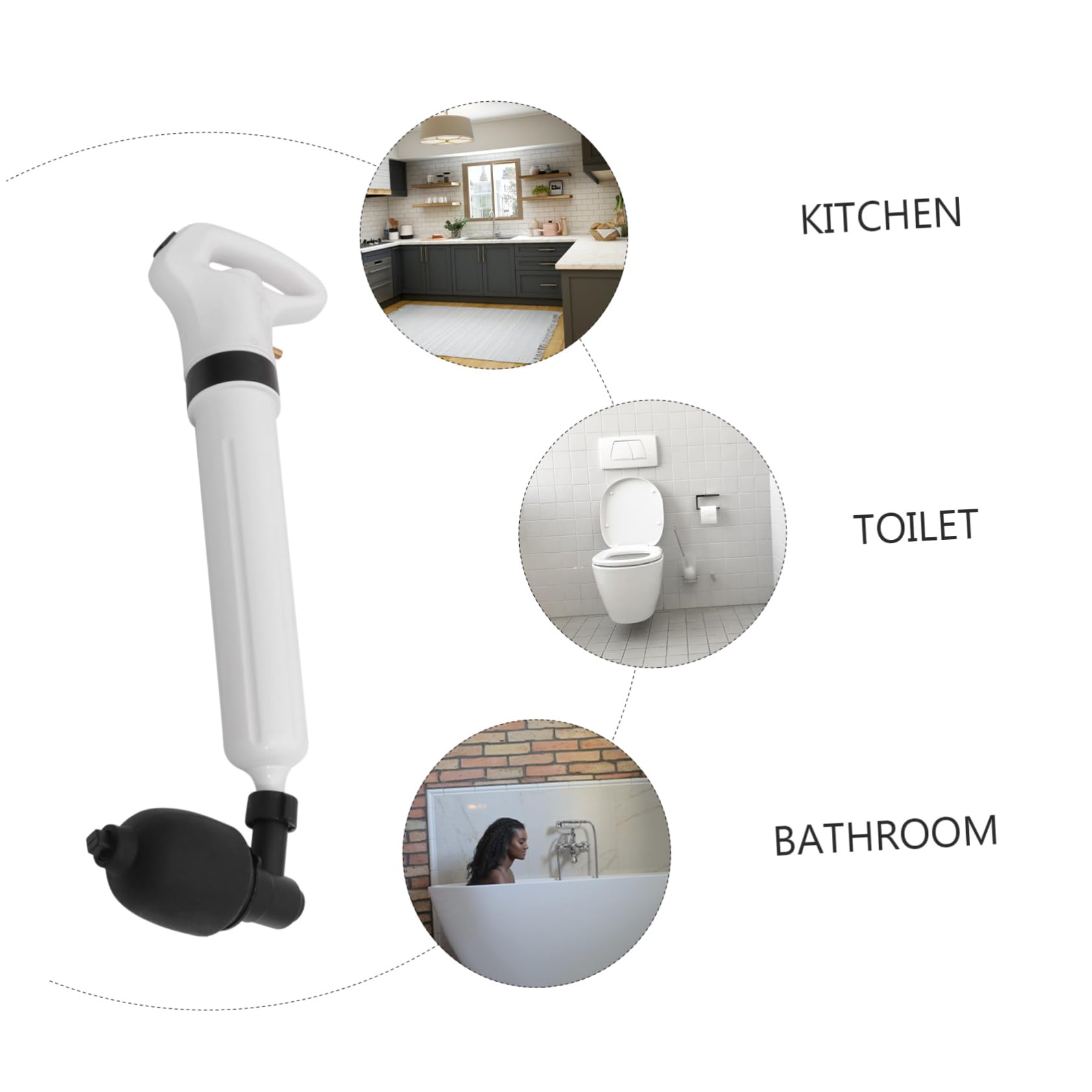 DOITOOL Kit de Débouchage WC Fermé en ABS Blanc, 1 Set