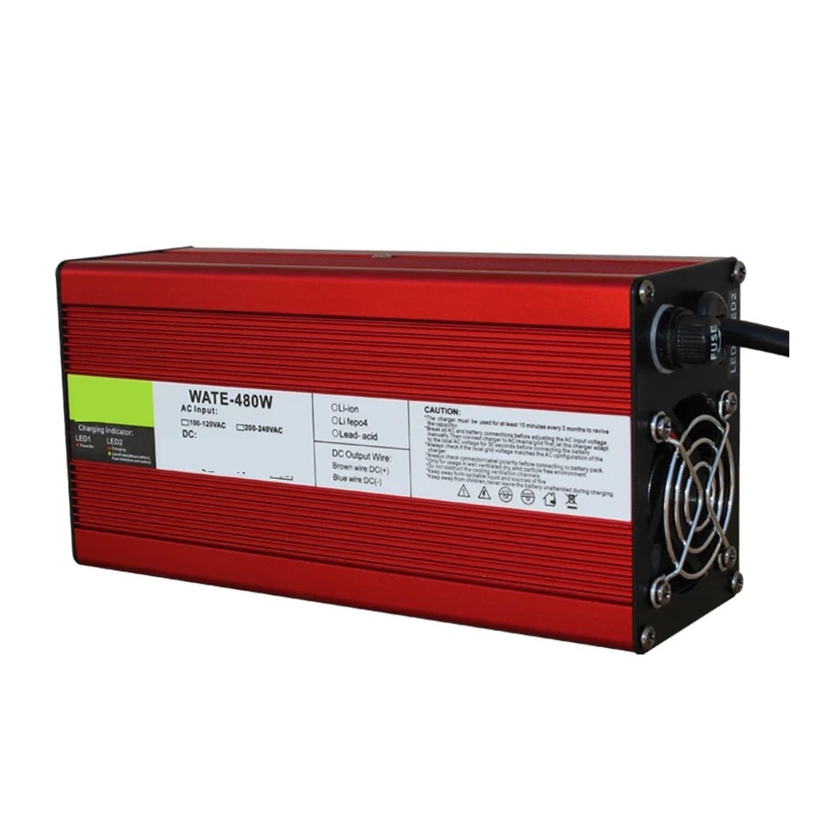 Chargeur intelligent 43.8V 10A avec coque alu robuste pour sécuriser votre batterie LiFePO4