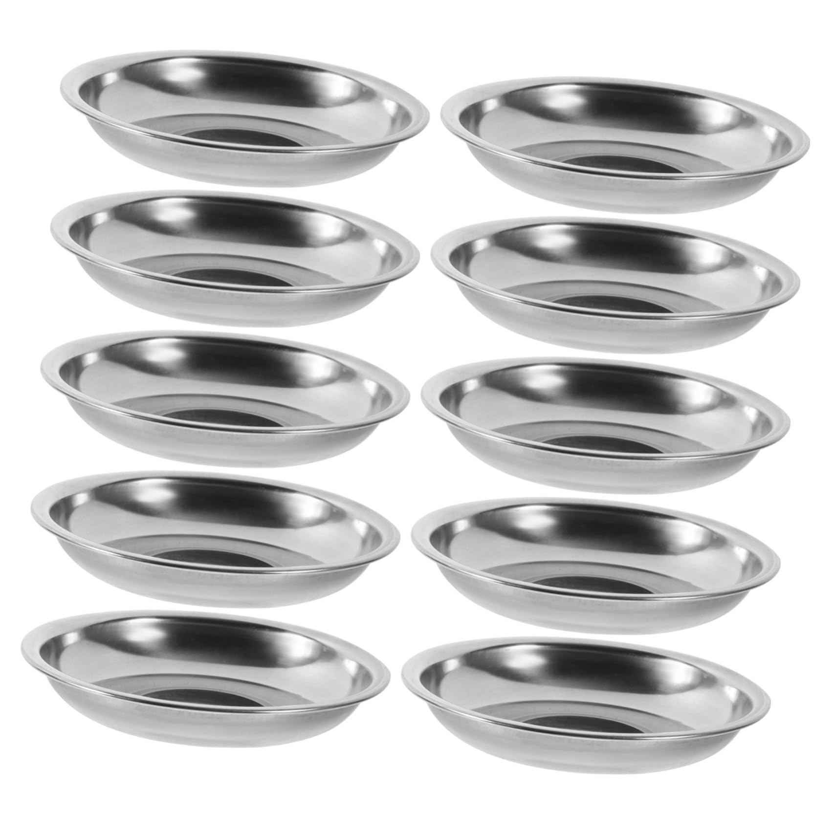 Plats à sauce en acier inoxydable 10 cm lot de 10 iplusmile pour condiments