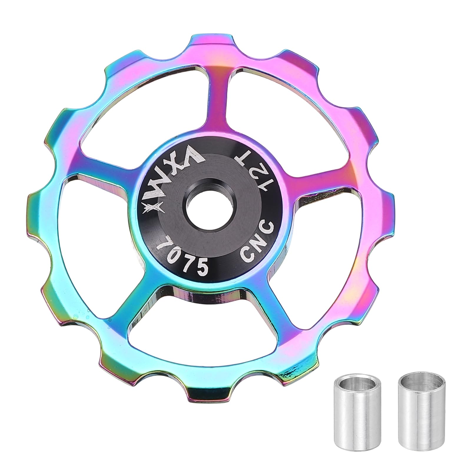 sourcing map 1 Set Bicycle Rear Derailleur Pulley 12T Ceramic Bearing Wheel Aluminum Alloy Guide Roller Wheels for 8/9/10/11 Speed Transmission System Road Bike Mountain Bike BMX, Colorful