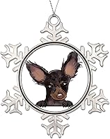 Vista 3 de Russian Toy Terrier Xmas Tree Ornaments - Christmas Snowflake Ornament - Watercolor Peeking Dog Mom Pet Xmas Keepsake Gifts Snowflake Decor Gift for