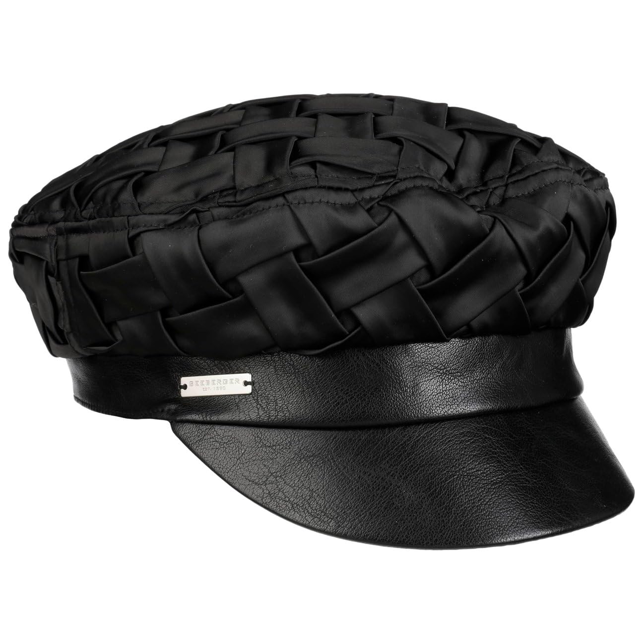 Seeberger Satin Elbsegler Elbseglermütze Kapitänsmütze Baker-Boy-Mütze Ballonmütze Schirmmütze Damen - mit Schirm, Futter Herbst-Winter Winter