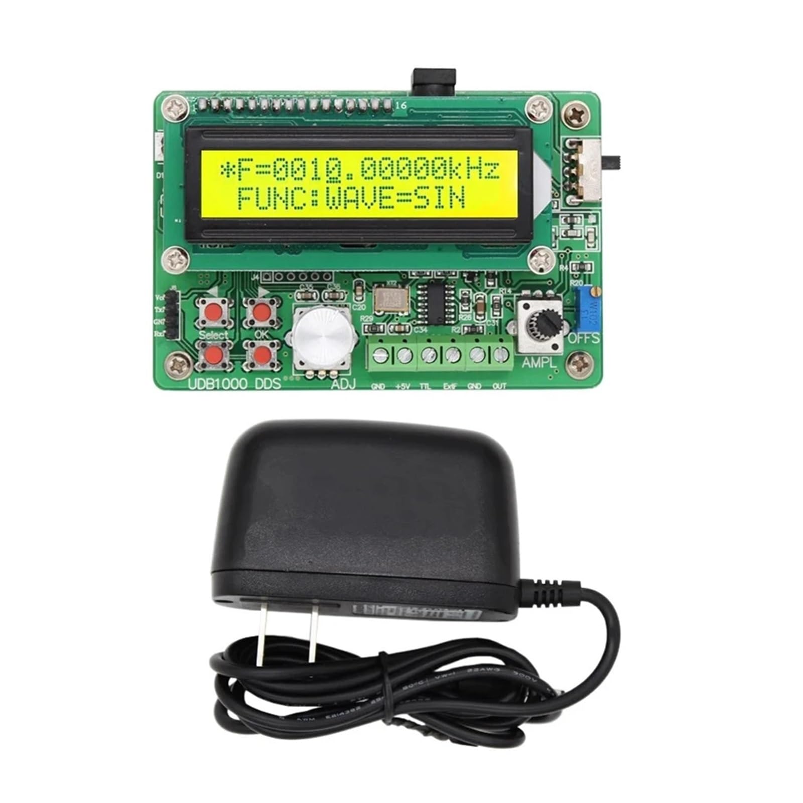 Generador de señales de función DDS UDB1008S 8MH/z, Fuente de señal de Pulso/Contador de frecuencia con comunicación y Barrido de frecuencia