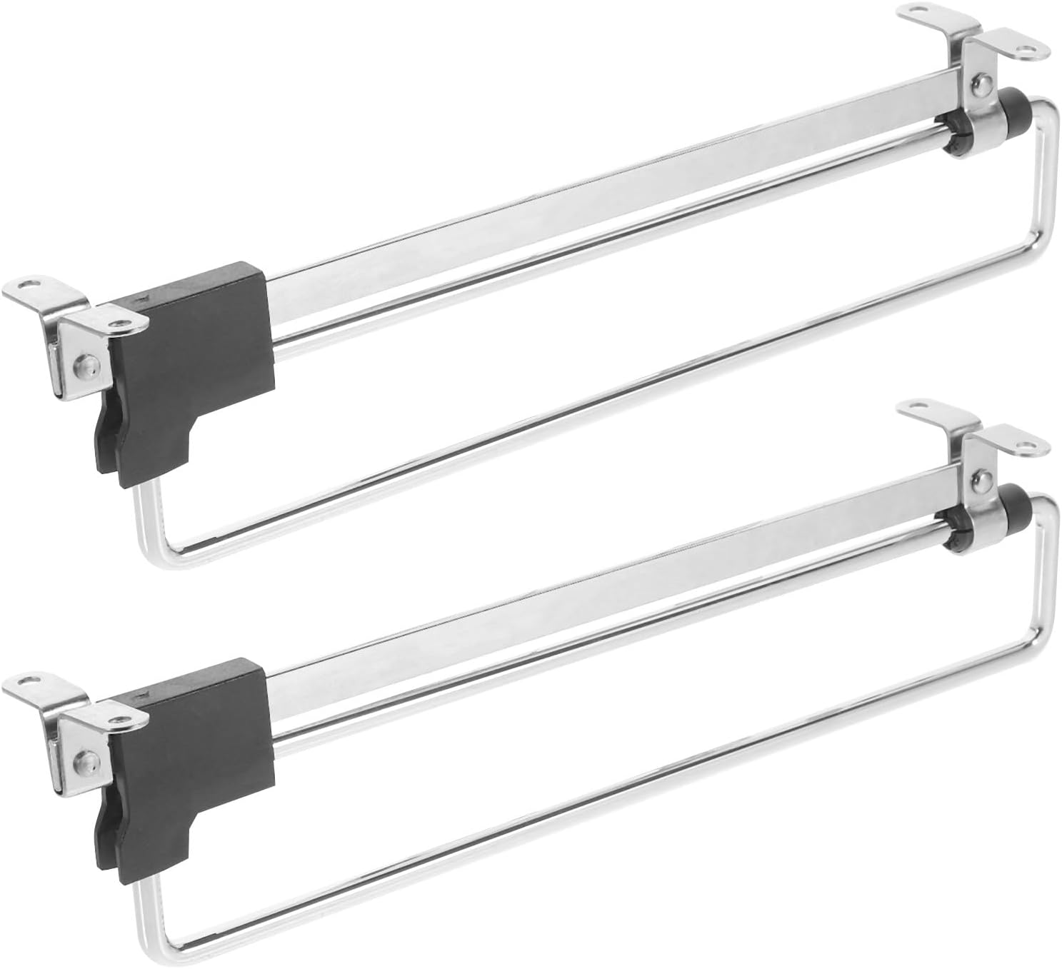 Adjustable Closet Rods 10-inch (250mm) Wardrobe Hardware Telescopic Hanging Rail for Clothes Storage Sturdy Metal Closet Mounted Clothes Hanger Rods Set of 2 for Bedroom