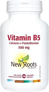 New Roots Herbal - Vitamin B5-500mg - 100 Capsules - Vitamin B5 Pantothenic Acid Supplement - Calcium D B5 Vitamins Pantothenic Acid 500mg - B5 Supplement Pantothenic Acid B5 - Calcium D Pantothenate