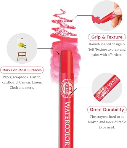 Miniatura 4 de A&P Mungyo Professional Gallery - Crayones de acuarela, 12 colores (MAC-12T)