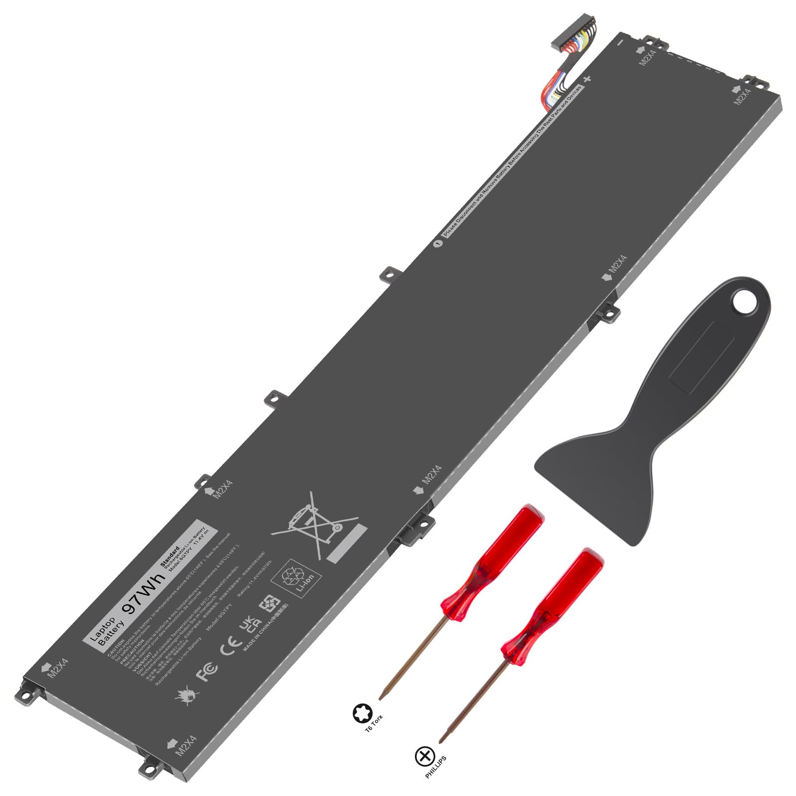 6GTPY Batterie pour ordinateur portable Dell 6GTPY 5041C 05041C 5D91C 5XJ28 GPM03 P56F002 P56F001 P56F