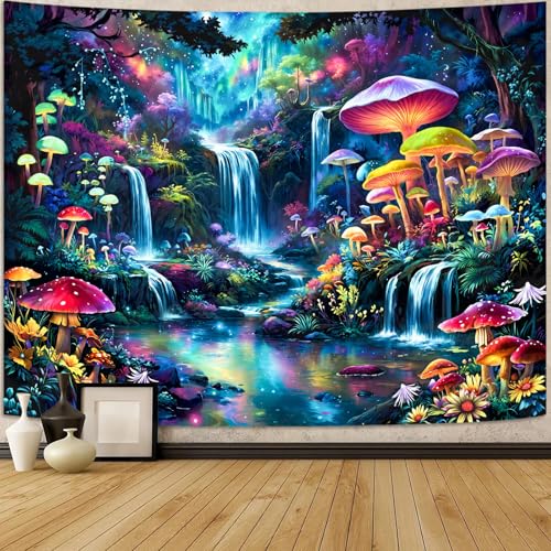 Zussun Hippie Sun Tapestry Boho Vintage Sunrise Nature Tree Lake Wall Tapestry for Bedroom Aesthetic Colorful Landscape Small Tapestries Wall Hanging for Dorm Living Room Decor 48 x 36 Inch
