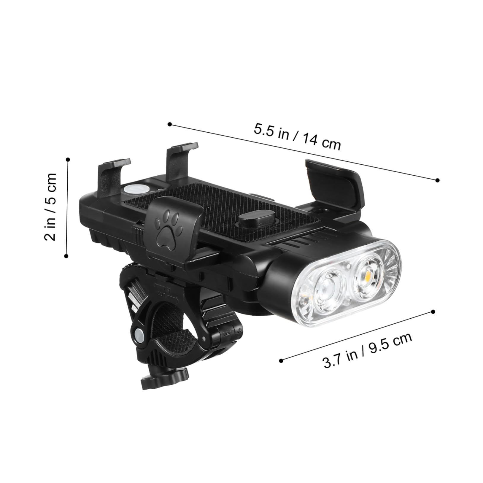 Supporto Smartphone per Bici con LED Ultra Luminosa Ricaricabile USB Anteriore e Speaker Integrato per Mountain Bike e Notturno