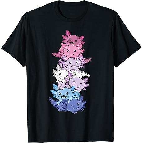 Bi Flag Pride Axolotl T-Shirt