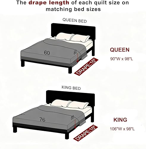 Vista 48 de PERHOM Edredón tamaño Queen – Juego de edredón Queen 100% algodón de fibra larga, colcha floral, juego de ropa de cama, colcha reversible ligera