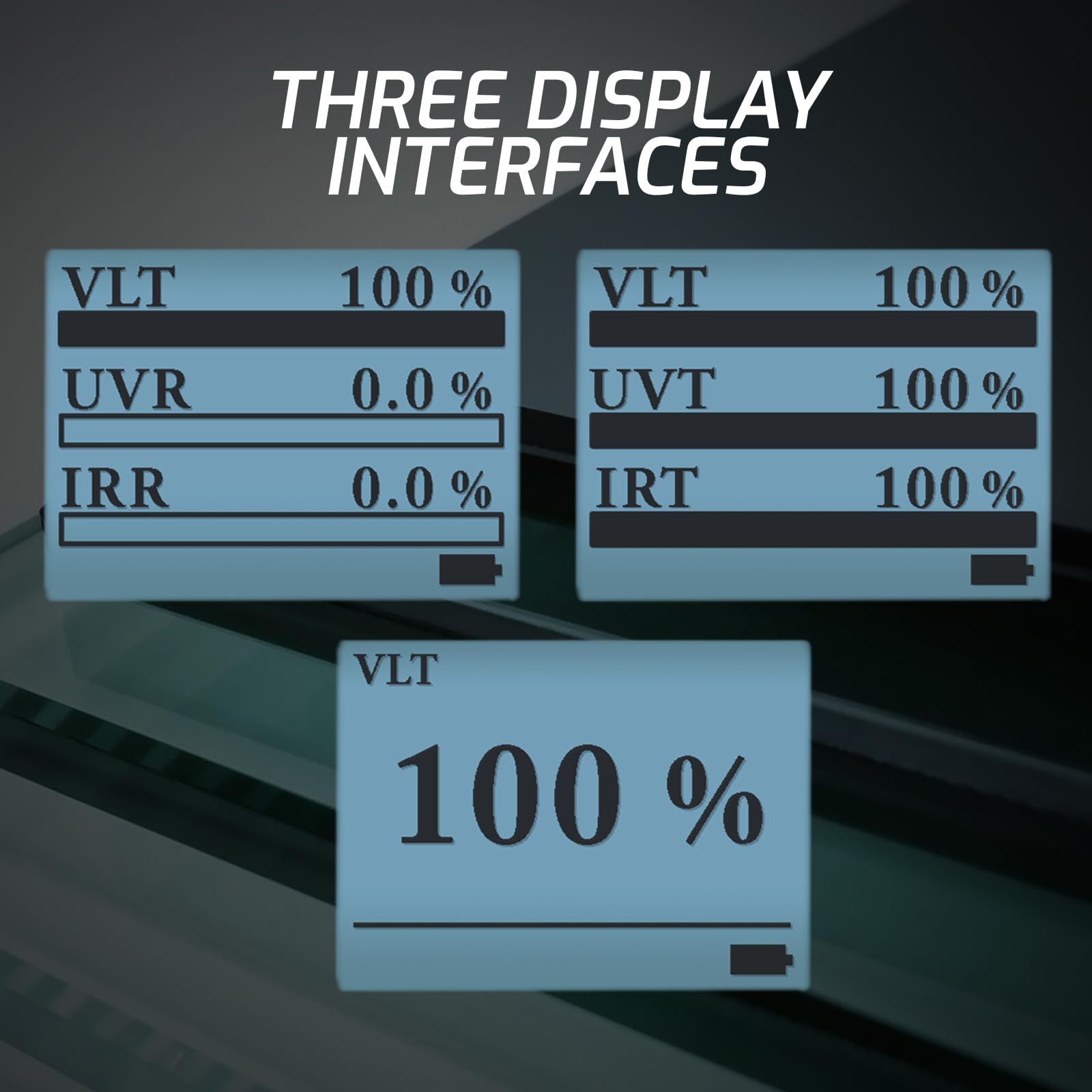 Teinte pour fenêtre UV, IR et lumière - Longueur d'onde de 940 nm/1400 nm - Avec auto-étalonnage et rotation automatique - Pour test de film solaire, de verre et de matériaux