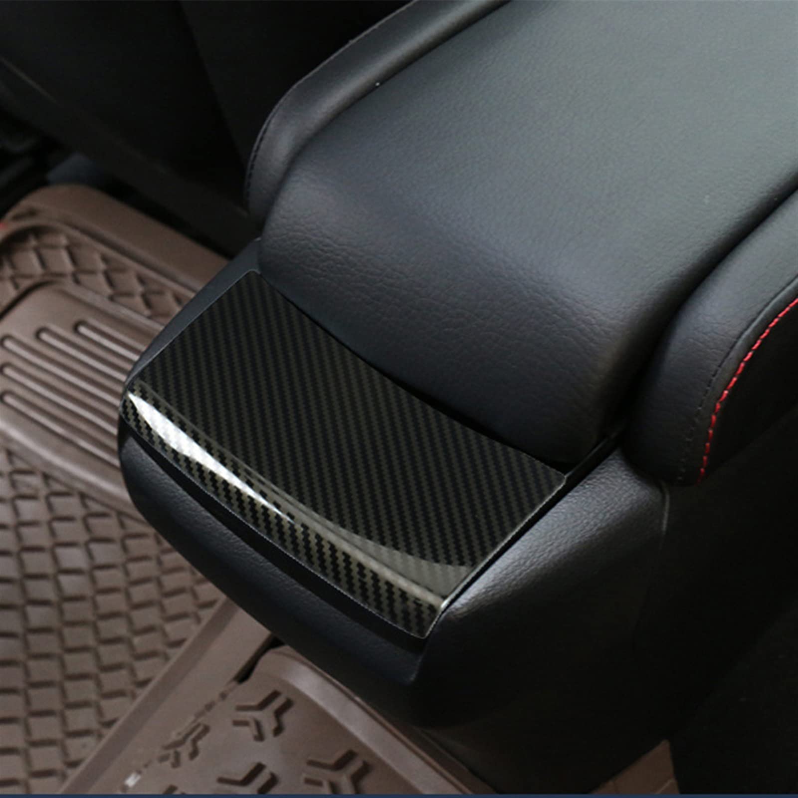 Qibbei Carbon Fiber Car Interior For For Civic 10Th 2018 2019 2016 2017 Center Console Armrest Box Sequins Cover (Carbon Fiber)