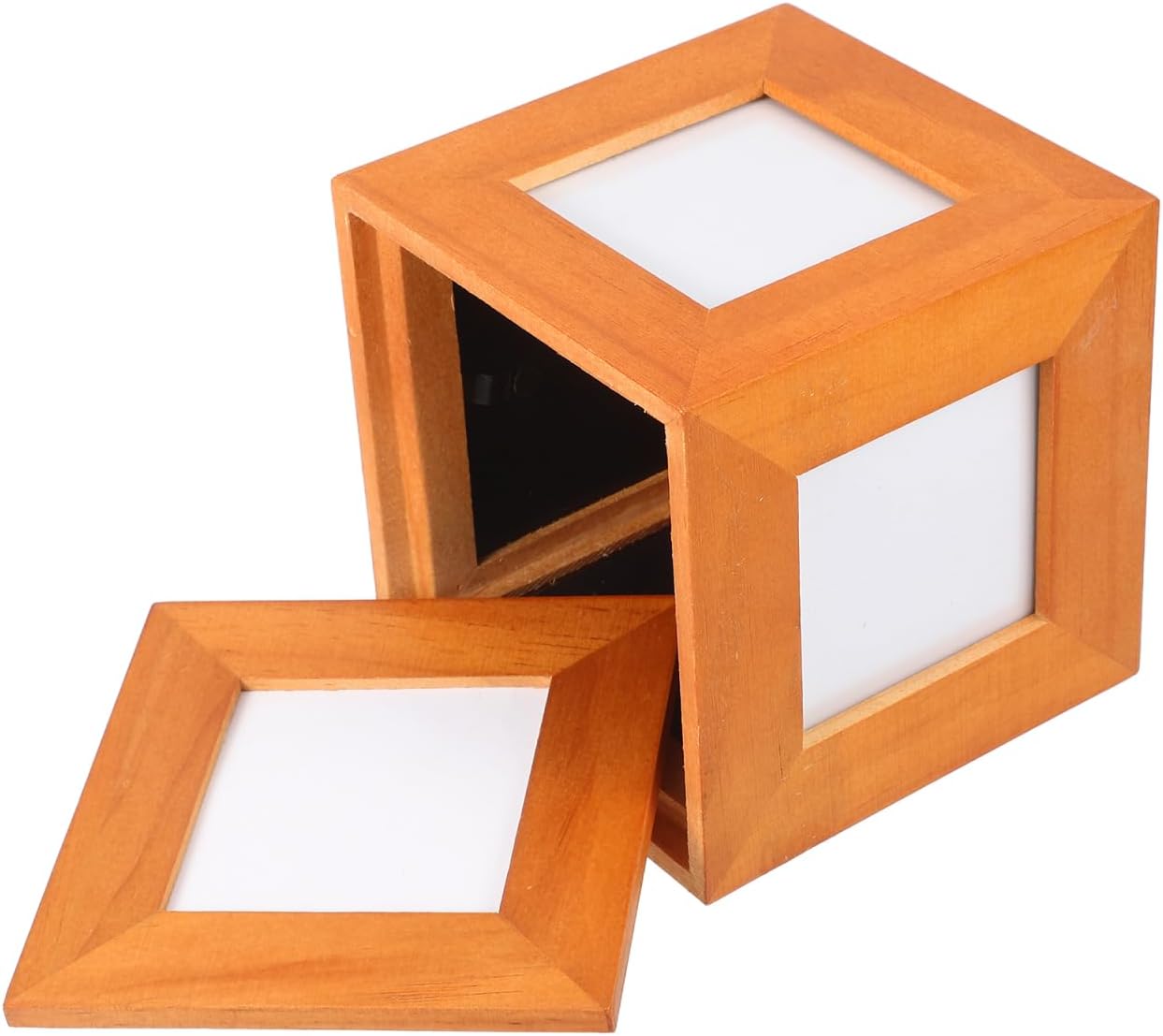 DECHOUS Photo Cube for Pictures: Hold 5 Square Picture 3x3 Inch - Small Photo Cube Box Centerpiece Keepsake Box for Display Home Decor and Gift