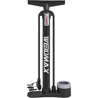 WEIDMAX Fahrradpumpe mit Manometer Luftpumpe Fahrrad alle Ventile Tragbare Standpumpe Reifenpumpe mit Presta & Schrader Ventil Standluftpumpe f r Rennrad MTB Sport B lle etc.