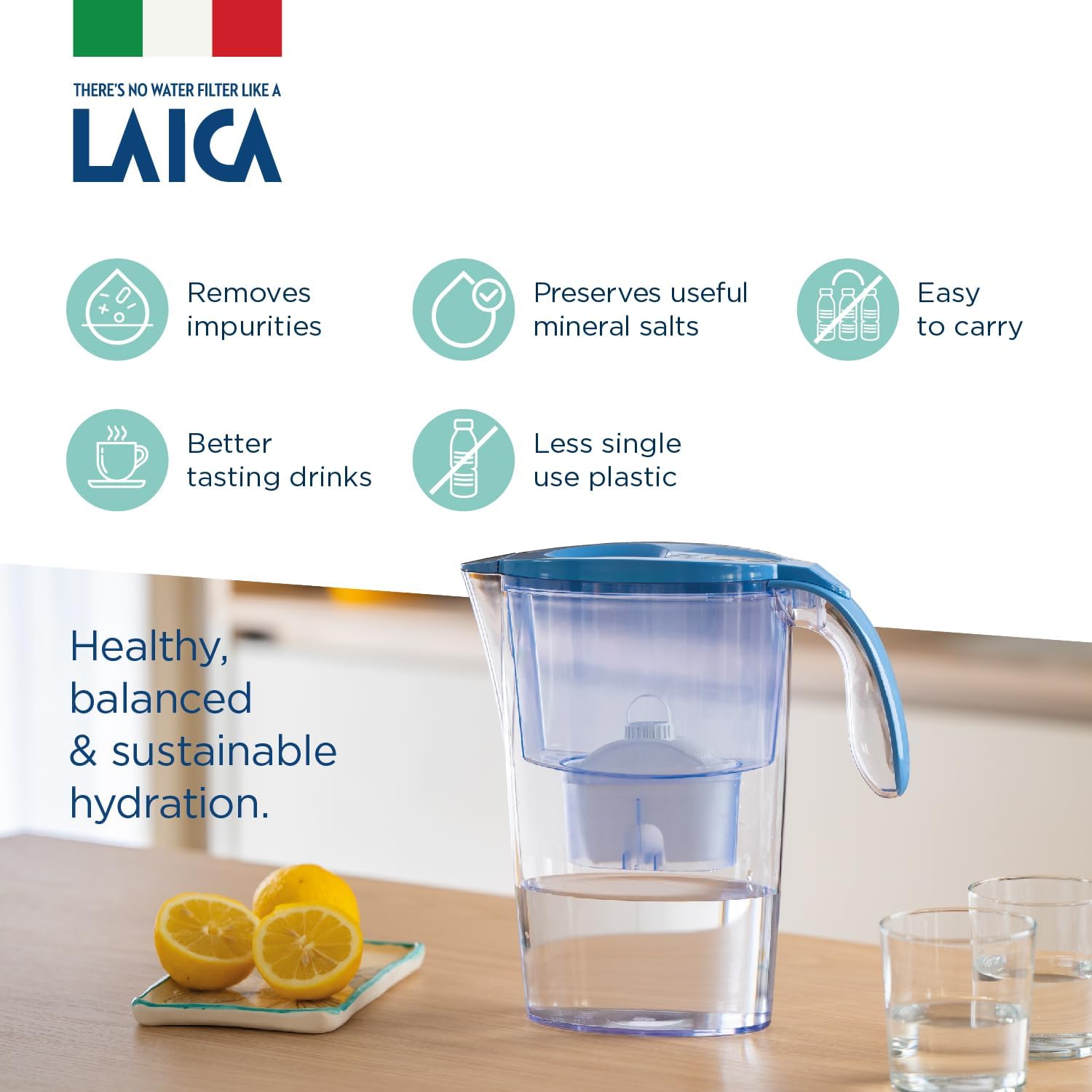 Amazon | Laica J9074A1 kit 13 bi-flux filters and filter jug, 2.3