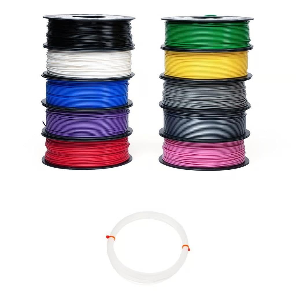 Buddy3D PLA 3D Printer Filament Tasting Pack - 10x 250g 3D Printing Filament Spool - Low Stringing - Filament Cleaner Included