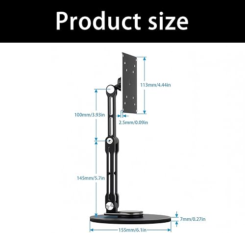 Miniatura 5 de Height Adjustable Monitor Arm Metal Desk Mount Aluminum Desktop Stand Holder Accessories Rotating Monitor Arm