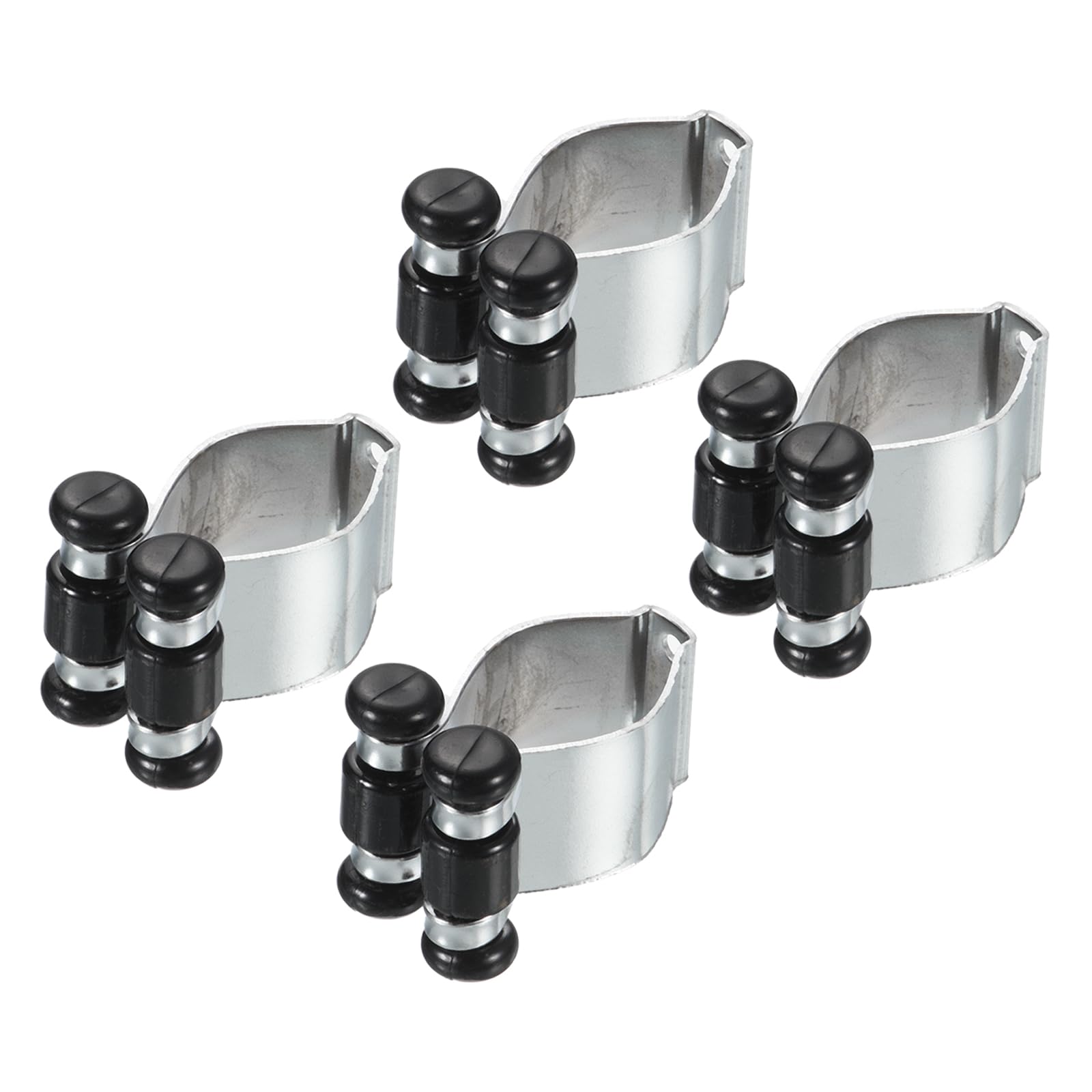 4 Pack Pool Cue Clips - Metal Billiards Stick Rack Clips, Wear-Resistant, Apply to Pool Cue (18mm Dia, Silver Tone)