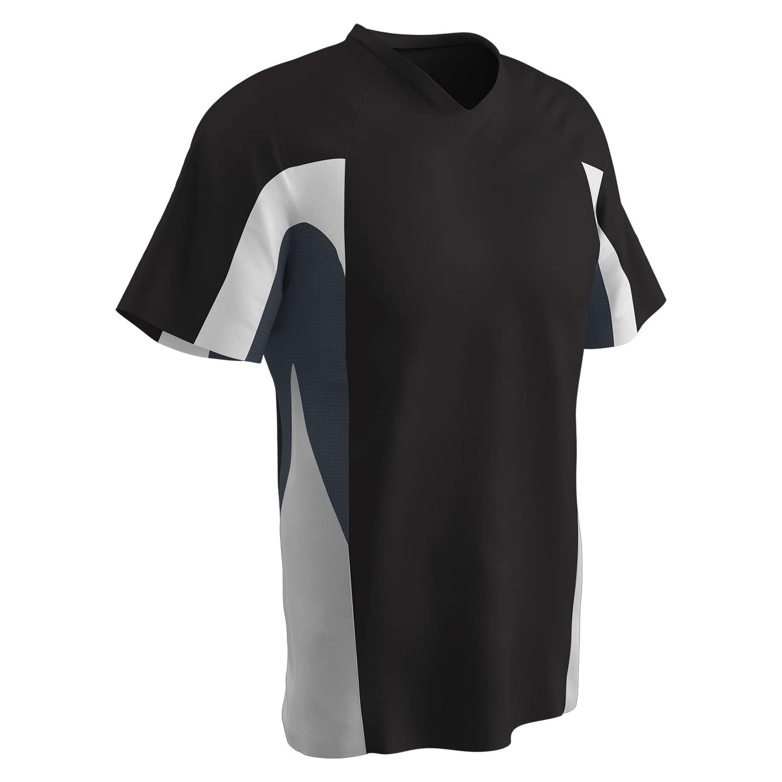 Maillot en polyester respirant bicolore noir graphite col en V Champro L - 2