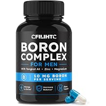Boron Supplement for Men 10mg with Tongkat Ali, Boron Glycinate, 60 Count