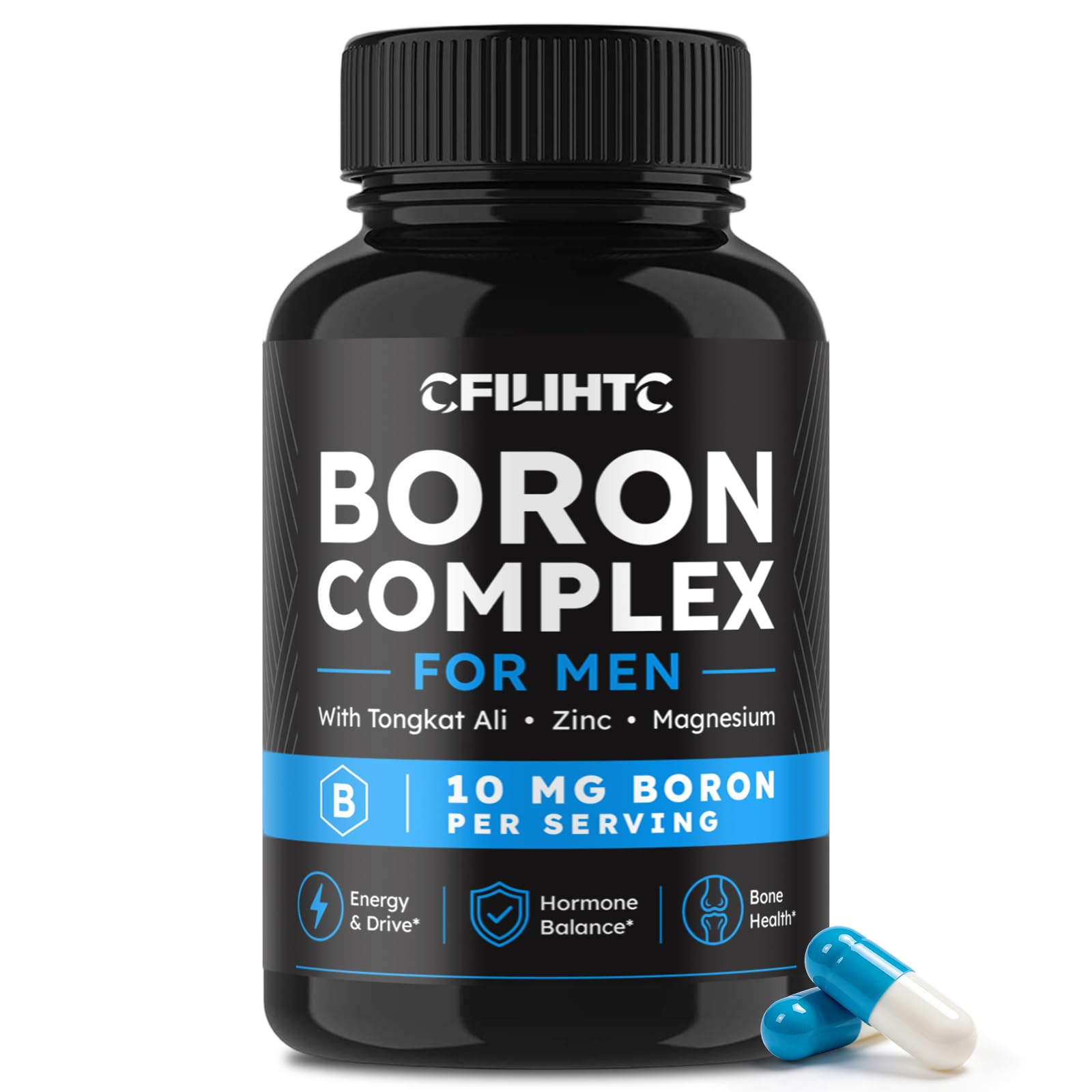 [BRSRY2T3PMNA4YL5] Boron Supplement for Men 10mg with Tongkat Ali, Boron Glycinate, 60 Count