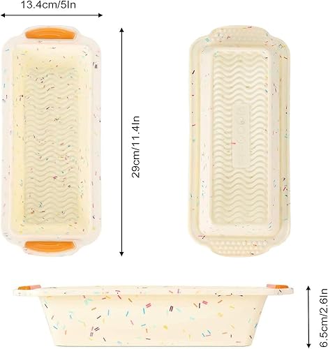 Miniatura 2 de Molde para pan, paquete de 3 moldes de silicona para pan, molde para tostadas, 11.4 x 5 x 2.6 pulgadas, antiadherente y fácil de liberar, fácil de