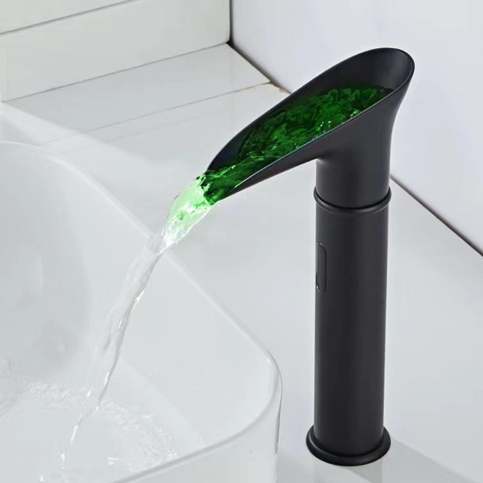 ZYCHSJXA Retro Touchless Tap Tall Bathroom Sink Taps Mixers with Led Automatic Infrared Sensor Faucet Black