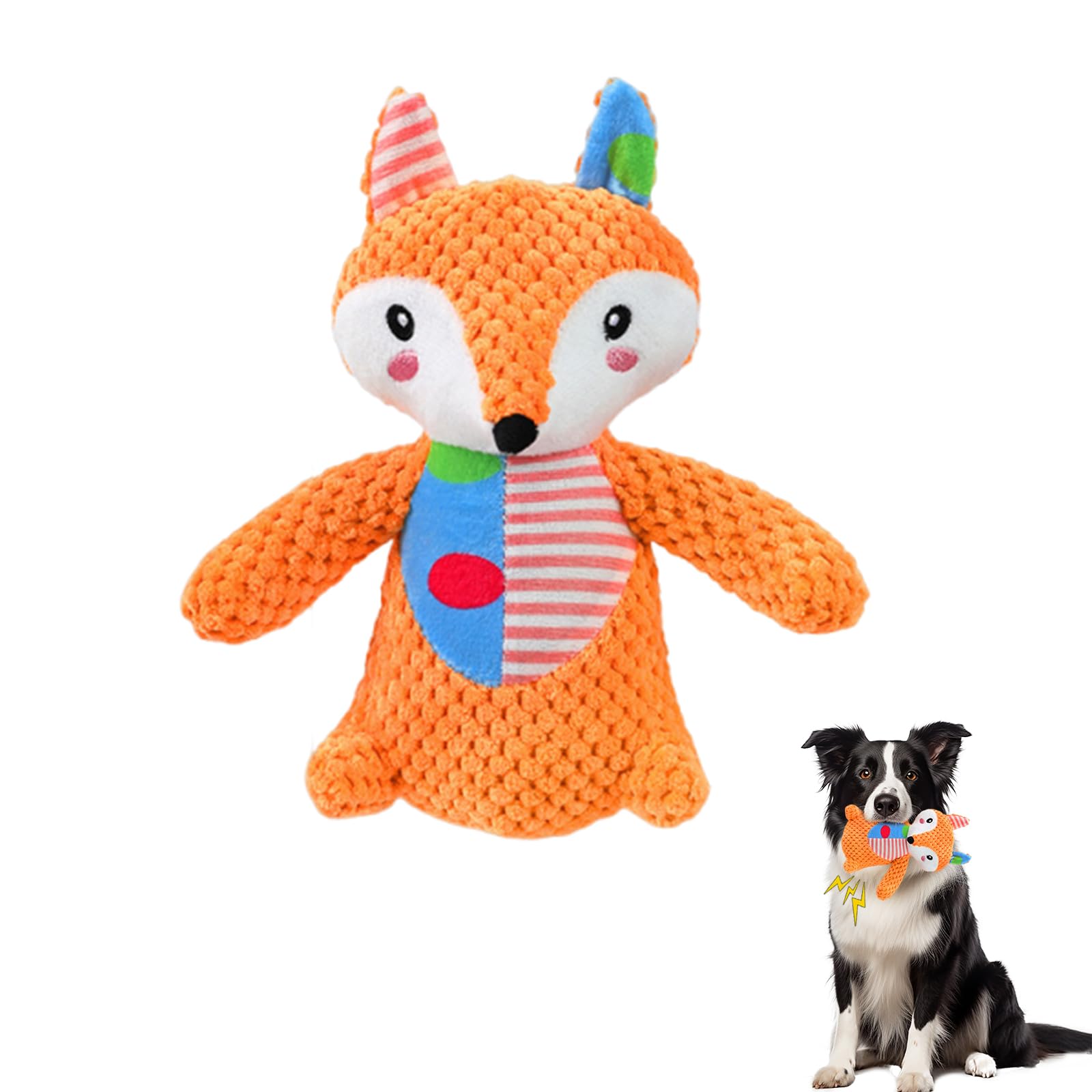 Dog Toys Indestructible for Aggressive Chewers, Interactive Dog Plush Toys with Squeaker & Crinkle Indestructible Plush Dog Toy for Teething and Play Squeak Dogs Toy Stuffed Dog Toys (Elephant)