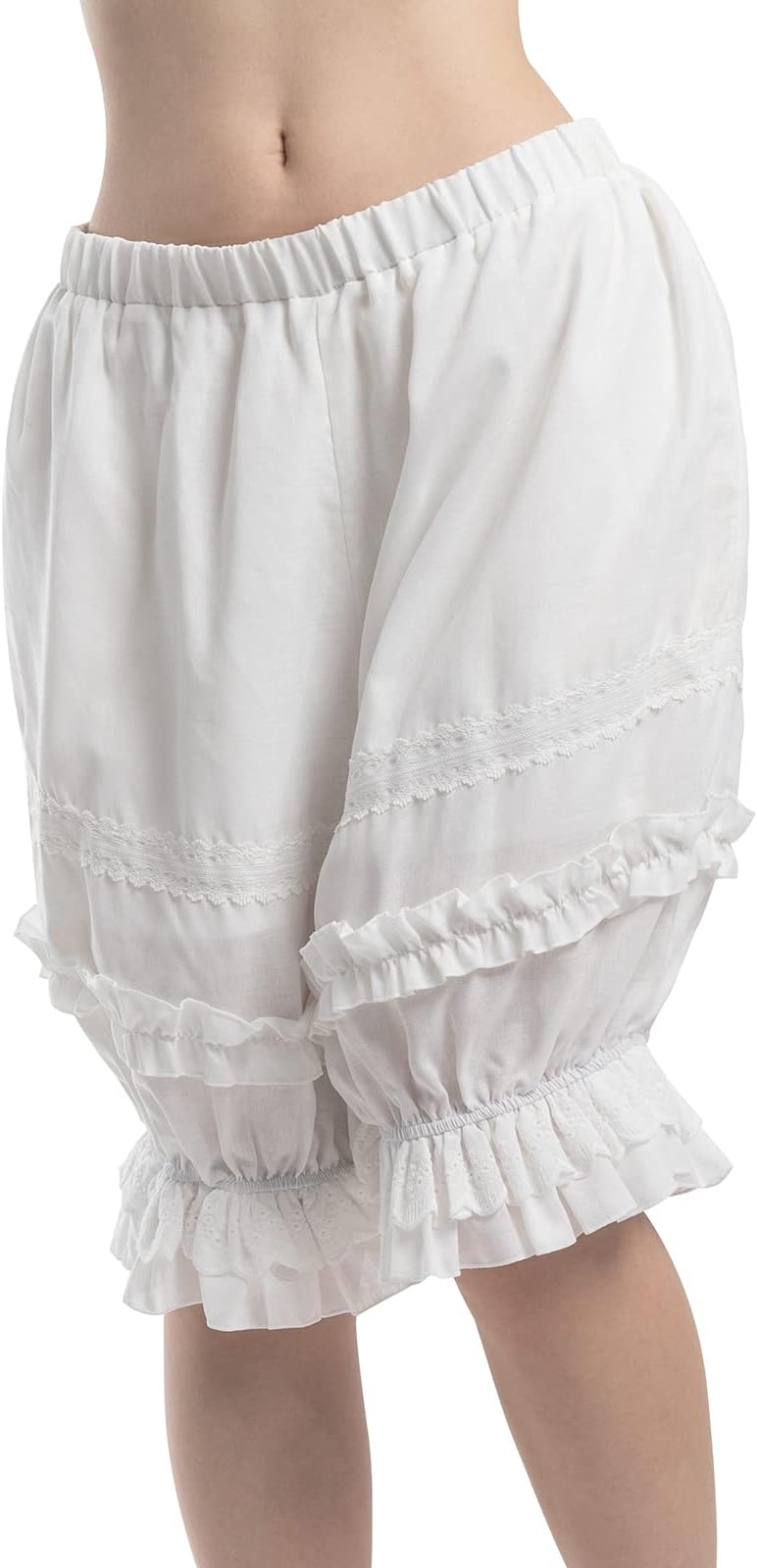 Women Bloomers Ruffle Lace Pumpkin Shorts Victorian Steampunk Shorts Pantaloons