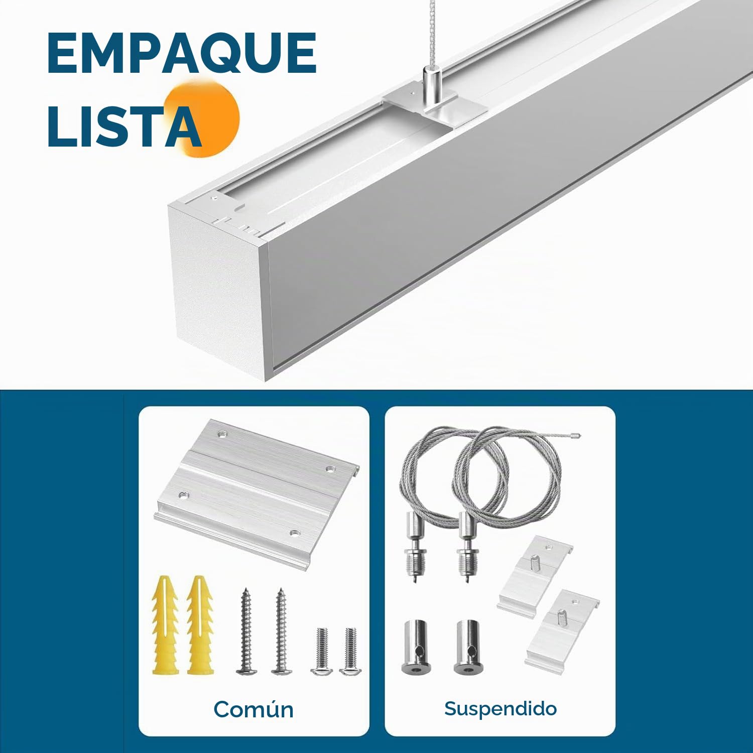 ledbox Lámpara colgante/superficie METRO, ampliable, 40W, 120cm, 3CCT, blanco, 3000-4000-6000K