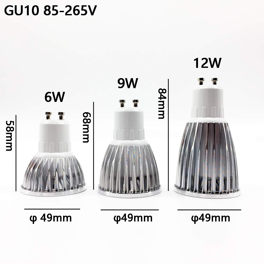 YSJX feux à large tension, Lot de 10, ampoule LED COB AC85-265V GU10/E27 3W/5W/7W Lampe COB, MR16 DC12V Spot LED, Ampoules domestiques(Cool White 5w,GU10)
