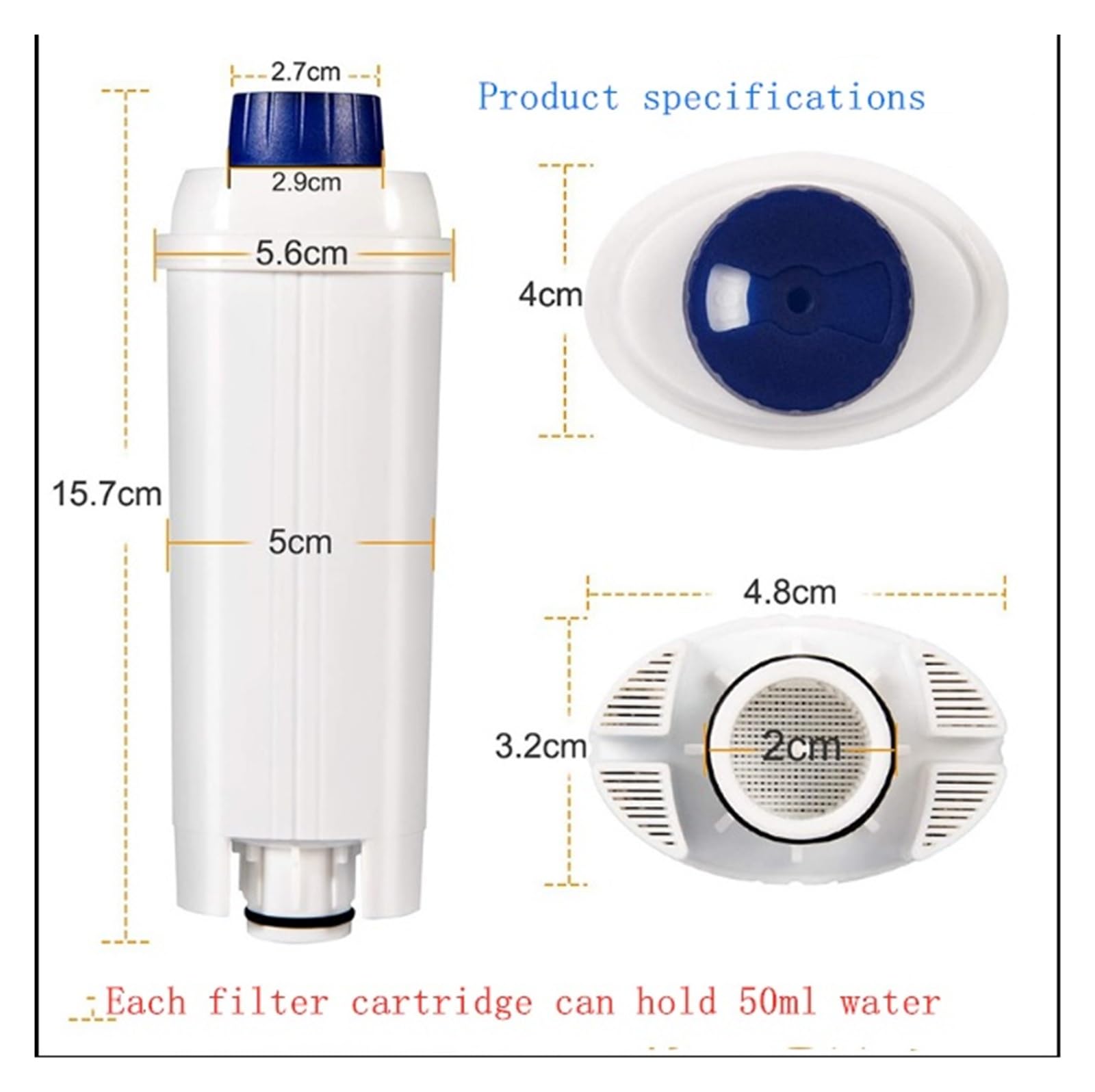 Cartouches De Filtre À Eau De Remplacement, 5 Pièces, Compatibles Avec Delonghi, Adoucisseur De Charbon Actif For Machine À Café Automatique DLS C002