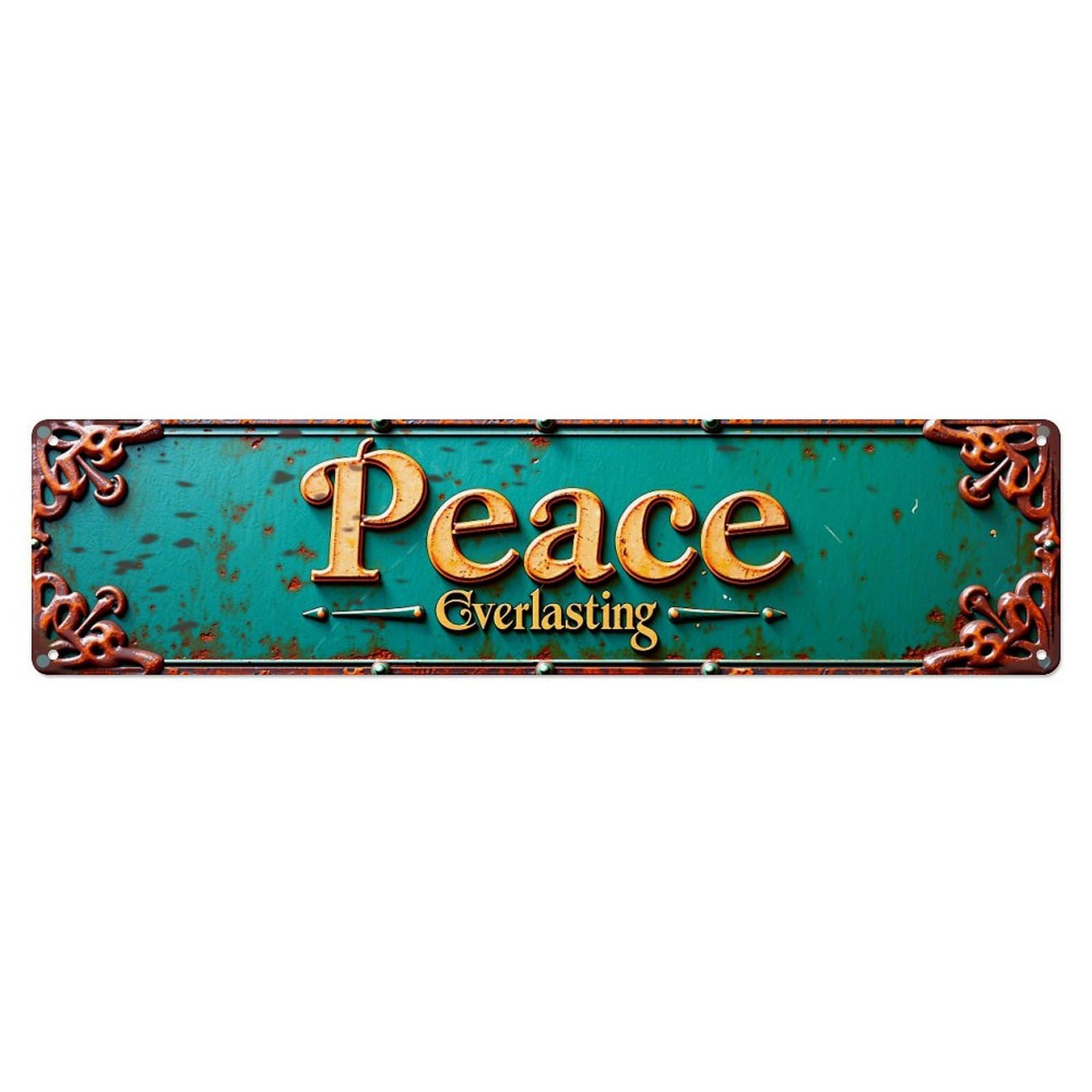 Peace Everlasting Sign Pattern Print Vintage Tin Sign Retro Metal Wall Decor Metal Poster, Home Bar Garage Farmhouse Cafe Wall Art Decoration 4x16Inch