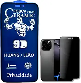 Película Protetora Cerâmica Fosca Privacidade iPhone X 11 12 13 14 15 16 E PRO MAX Proteção Total, Anti-Risco, Anti-Espião e Não Deixa Marca De Dedo Na Tela (13/13PRO/14/16E)