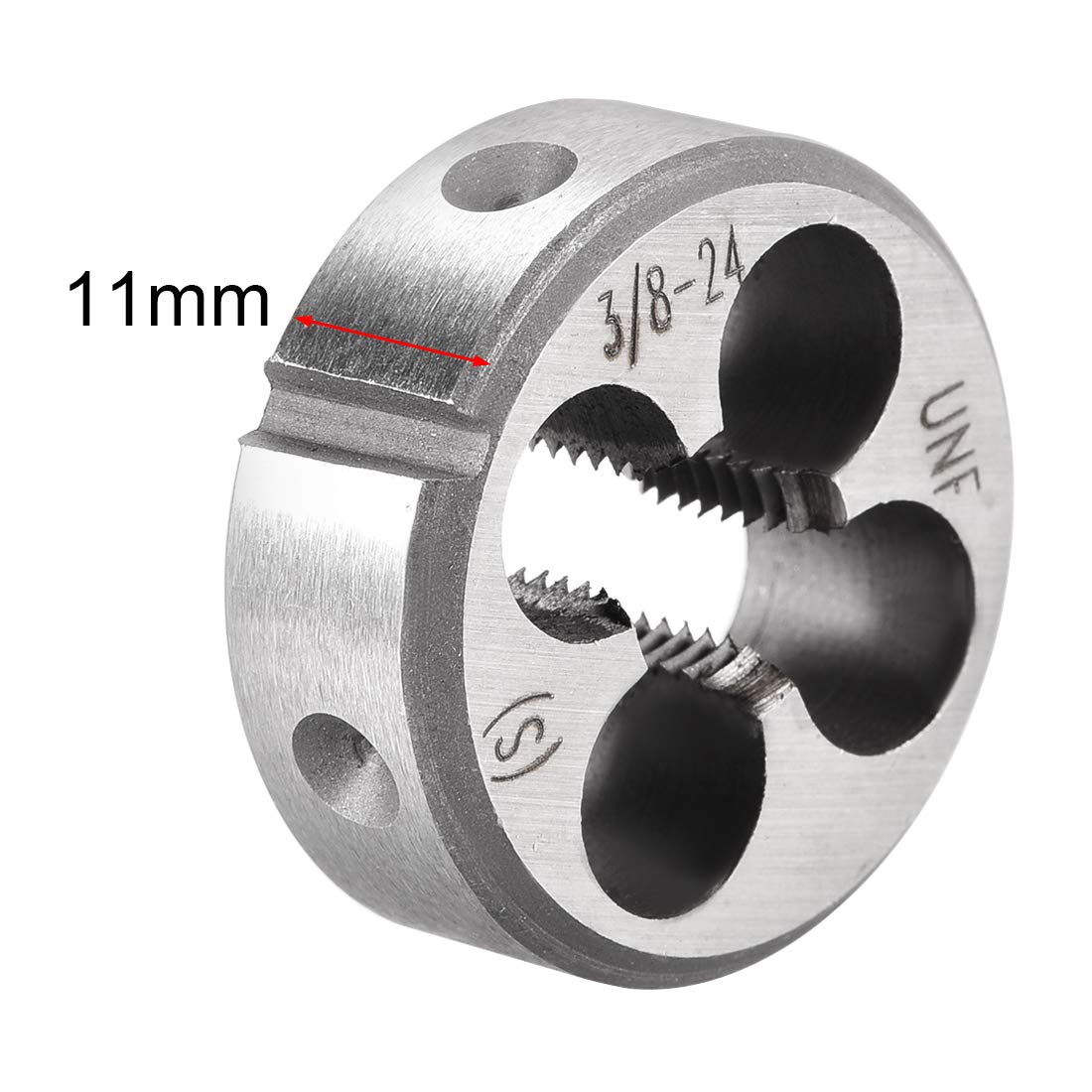 PATIKIL 3/8-24 UNF Rotondo Filettatura Matrici, Destra Mano Lega Utensile Acciaio