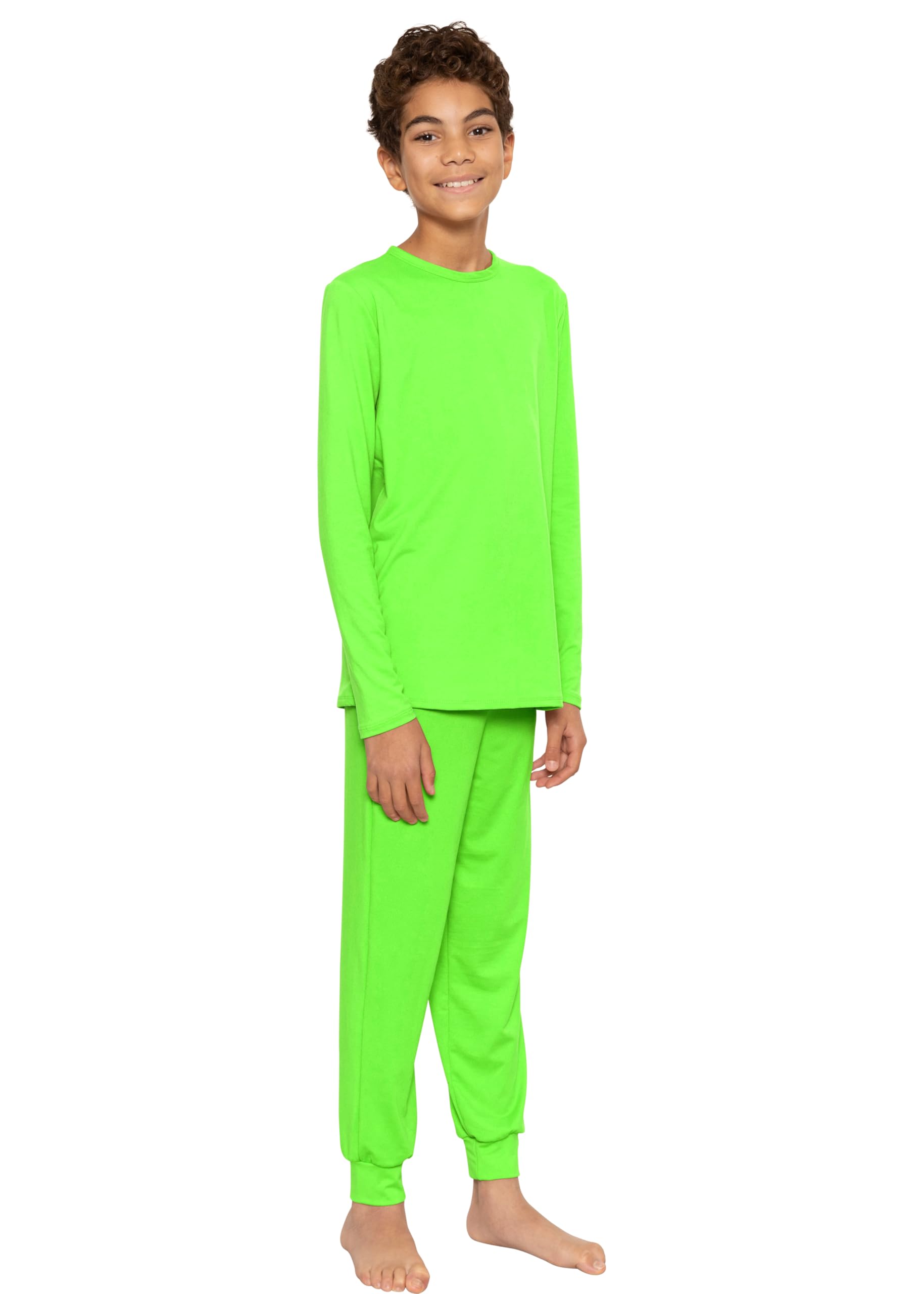STRETCH IS COMFORT Boys Thermal Set Long Sleeve Top with Jogger Pants | Crew Neck or Hoodie | Thermal Underwear For Kids Set