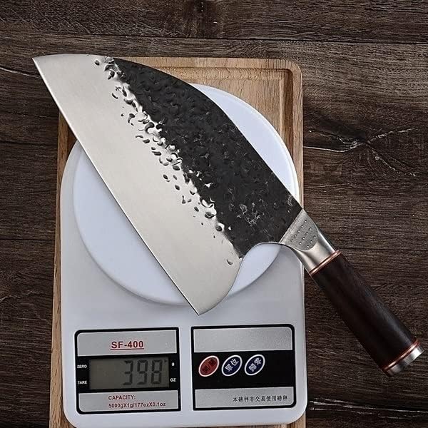 Meat Cleaver,Cleaver Knife, 8 Inch Chef Knife Hand Forged Sharp Meat Cleaver Wooden Handle Butcher Knife Stainless Steel 5CR15MOV Steel Knife