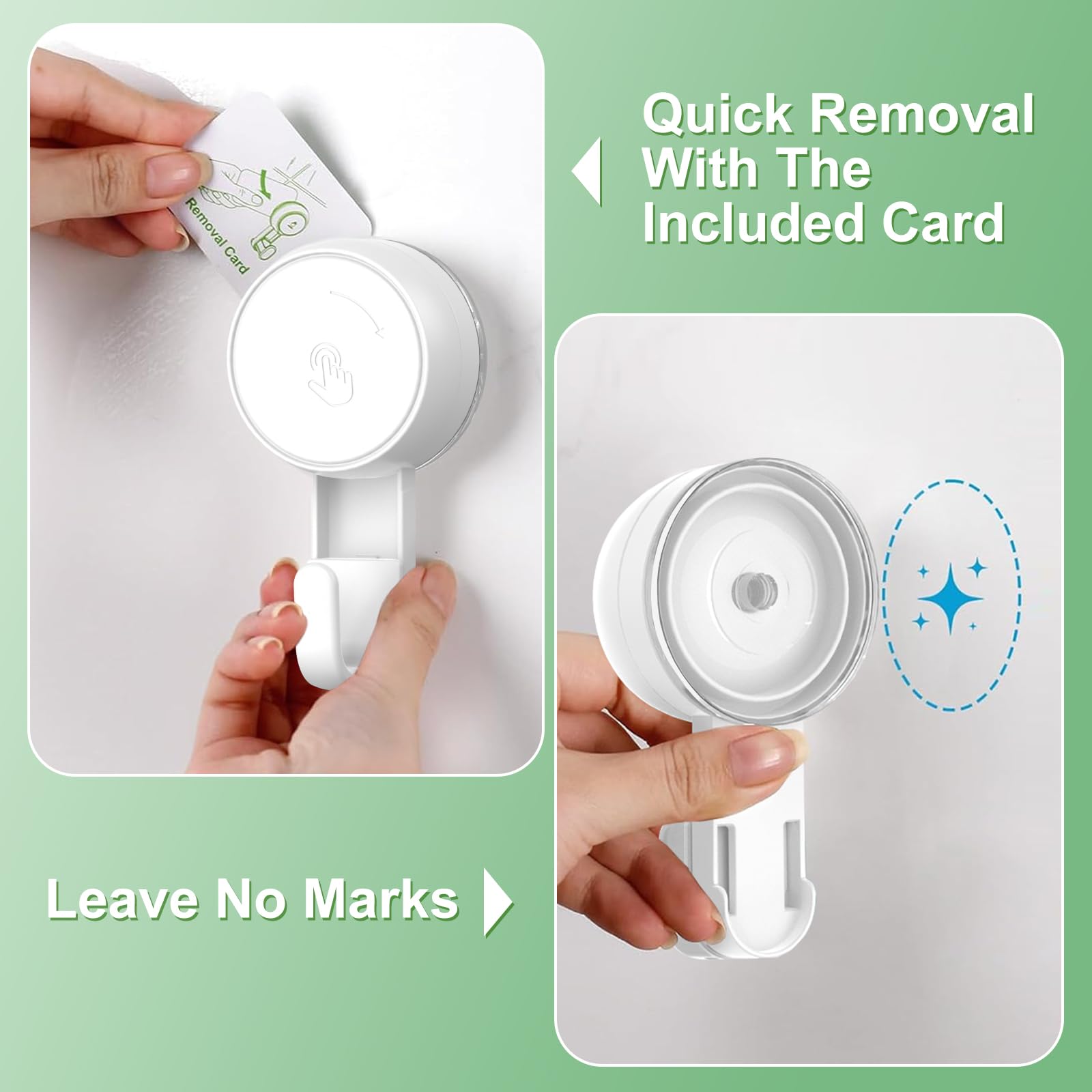 Set di 4 Ganci a Ventosa in Plastica, Gancio Ventosa a Parete Forte, Gancio Appendini Senza Foratura, Appendi Aaccappatoio Impermeabile e Resistente, Porta Asciugamani Ventosa Bagno 5KG Bianco
