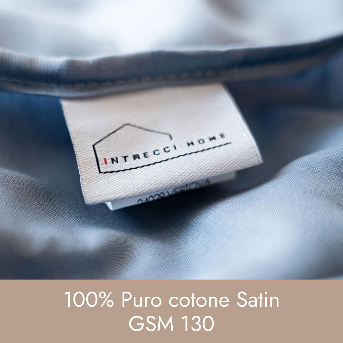 Intrecci Home Lenzuola 1 Piazza e Mezza, Lenzuolo Sopra in Raso di Puro cotone Satin, 190x295cm, Made in Italy, Morbidezza Suprema, Elegante e Confortevole, Tinta Unita