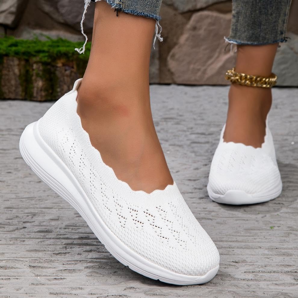 Women's Slip on Loafer Shoes Mesh Casual Walking Sneakers Knit Round Toe Nurse Casual Shoes2